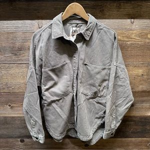 Zara Grey Twill Overshirt